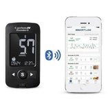 CareSens N Premier glucosemeter gekoppeld aan smartphone via Bluetooth app