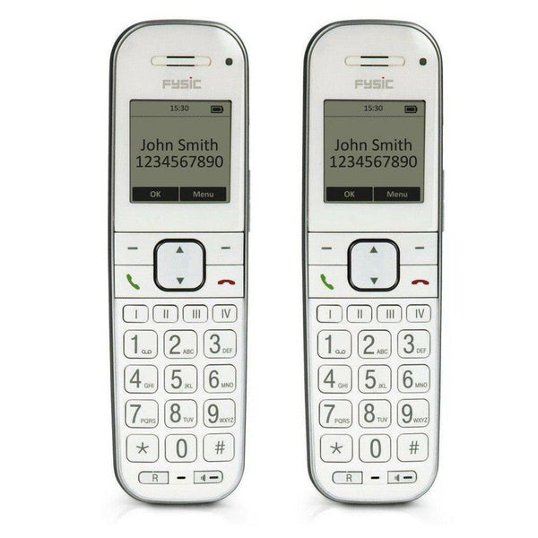 Fysic FX-9000 Duo Senioren DECT telefoon met grote toetsen en 2 handsets (wit) - FYSFX9000DUO-Shopvoorgezondheid