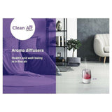 Clean Air Optima AD-302 aroma diffuser in woonruimte met rode verlichting en wellness tekst