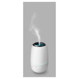 witte cilindrische aroma diffuser Clean Air Optima AD-303 met blauwe LED-ring en nevelstralen