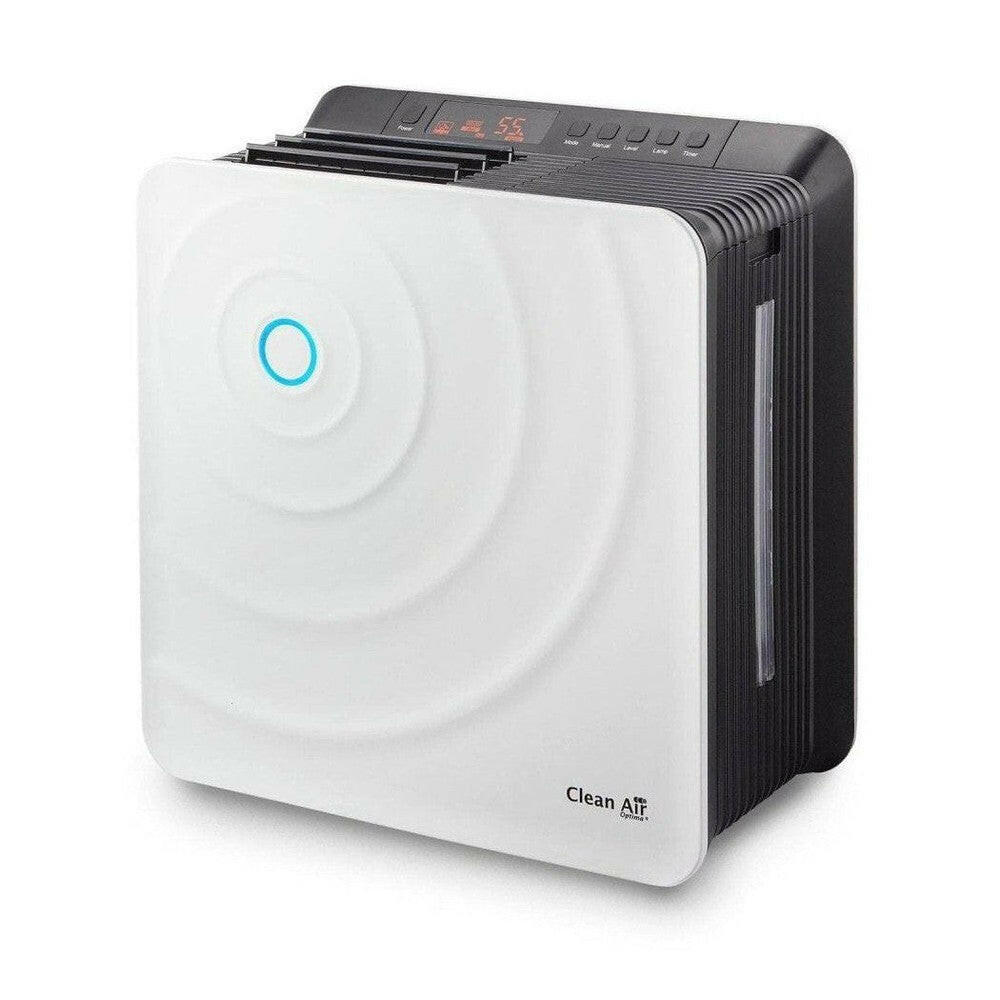Clean Air Optima CA-803 luchtwasser zijaanzicht wit-zwart met bedieningspaneel
