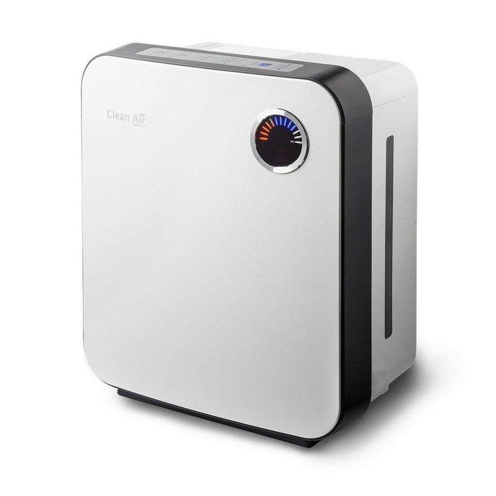 Clean Air Optima CA-807 luchtwasser drie-kwart weergave met bedieningsstrip