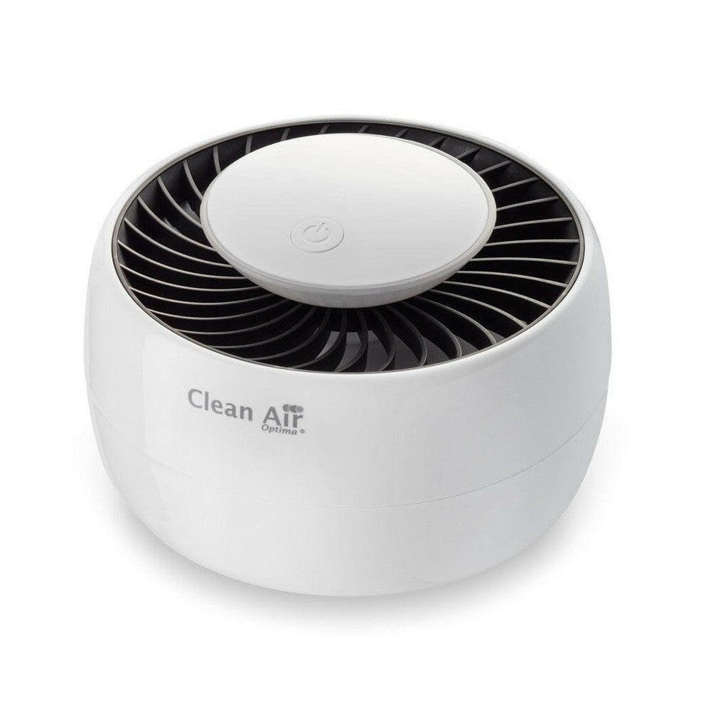 Clean Air Optima MC-02 muggenvanger in wit met zwarte radiaal gestreepte kap