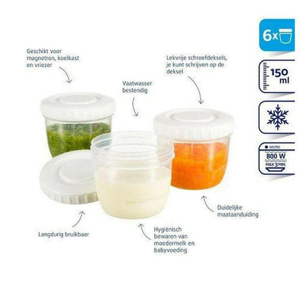 Difrax bewaarbakjes (6 stuks) - DIF93076-Shopvoorgezondheid