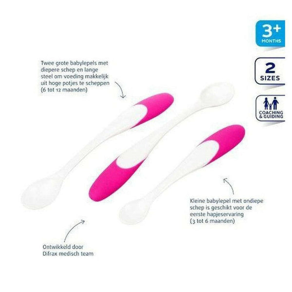 Difrax lepels (3 stuks) (roze) - DIF43395RZ-Shopvoorgezondheid