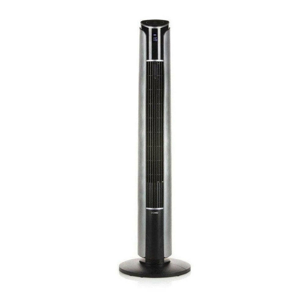 Domo DO8127 zilveren torenventilator met zwarte accenten en digitaal display