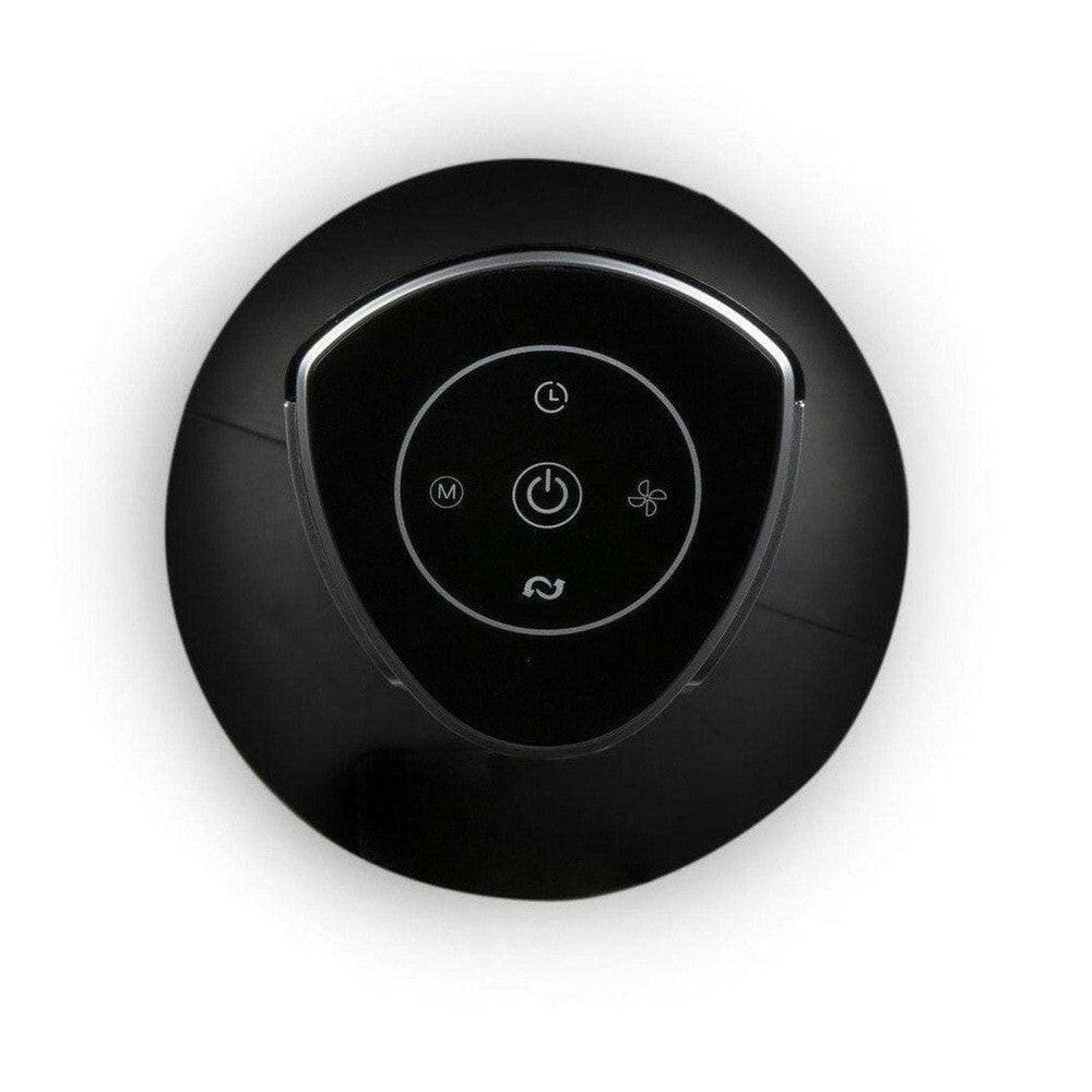 Close-up bedieningspaneel Domo ventilator met touchknoppen en iconen