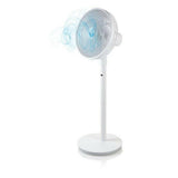 Domo DO8149 ventilator met blauwe grafische weergave van luchtstroom