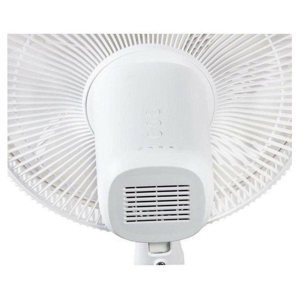 Achterkant witte Domo DO8149 ventilatorkap met aromapadopening en bedieningsknoppen