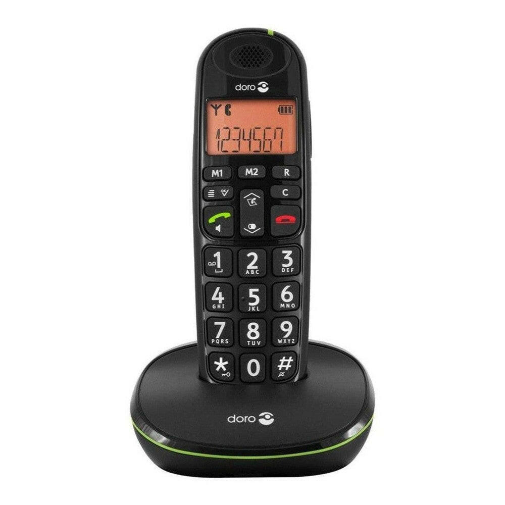 Doro PhoneEasy 100W Mono draadloze seniorentelefoon zwart met grote knoppen en verlicht display