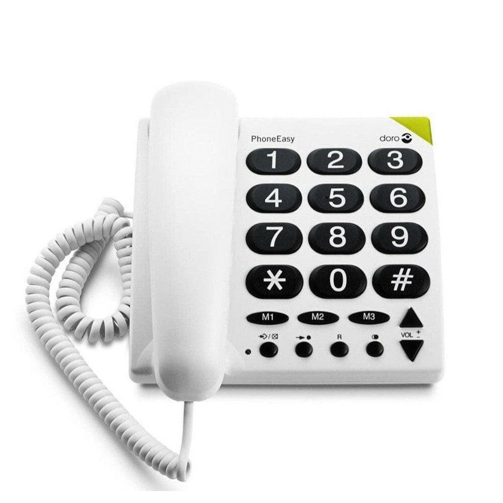 Doro PhoneEasy 311c witte seniorentelefoon met grote toetsen en sneltoetsen