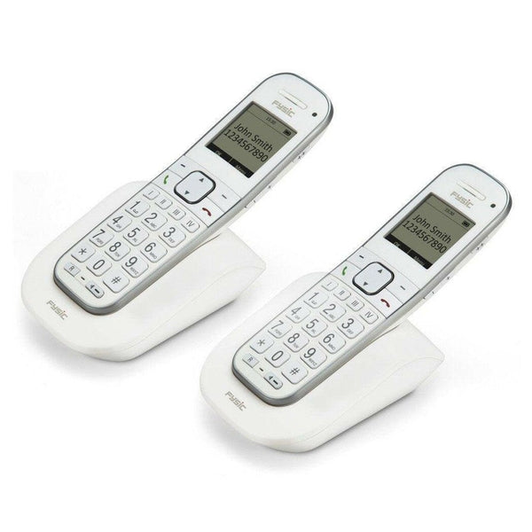 Fysic FX-9000 Duo Senioren DECT telefoon met grote toetsen en 2 handsets (wit) - FYSFX9000DUO-Shopvoorgezondheid