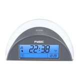 Fysic FC-38 halfronde alarmklok met blauw display en snooze functie voor ouderen
