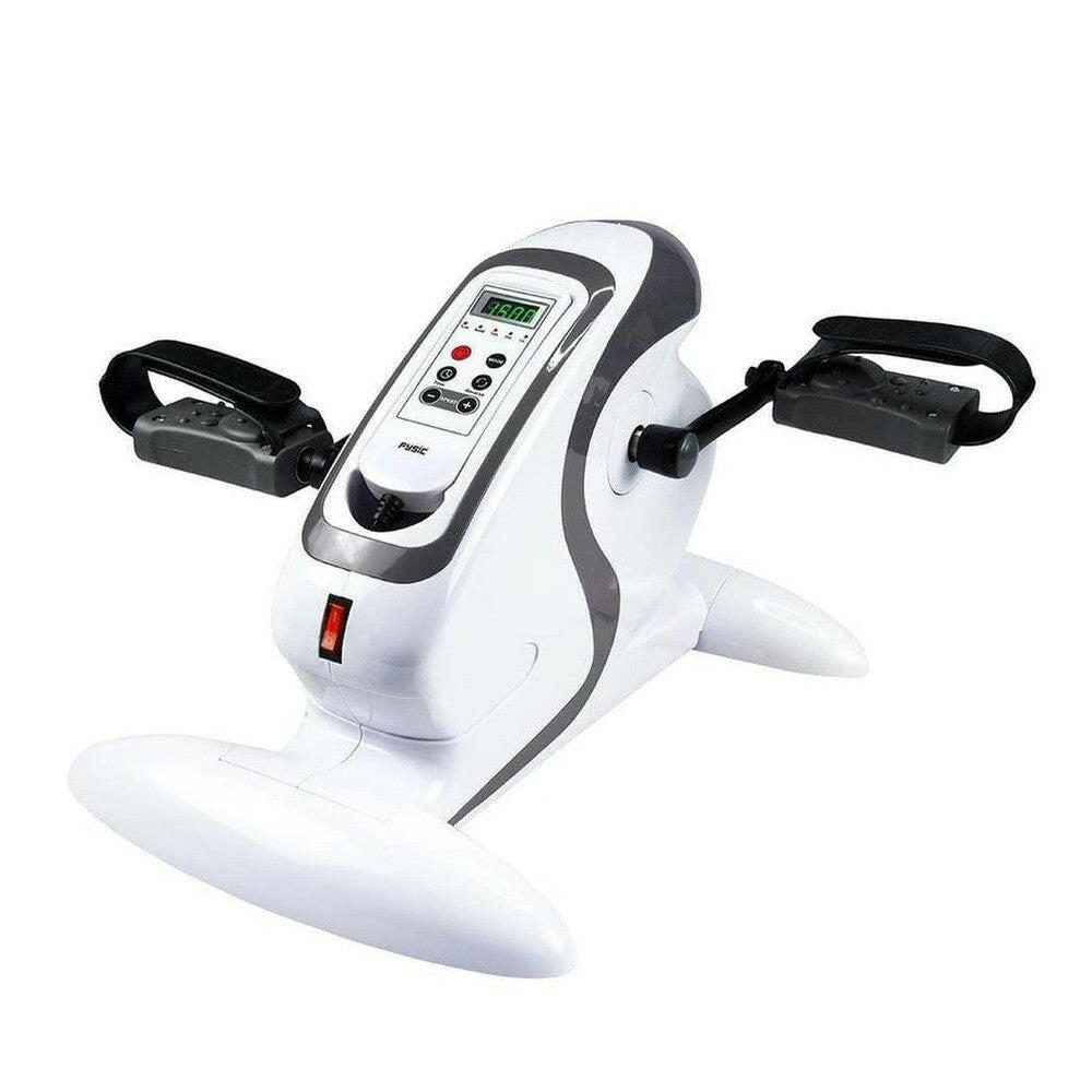 Fysic FW-18 witte elektrische mobiliteitstrainer met digitaal display en trapondersteuning
