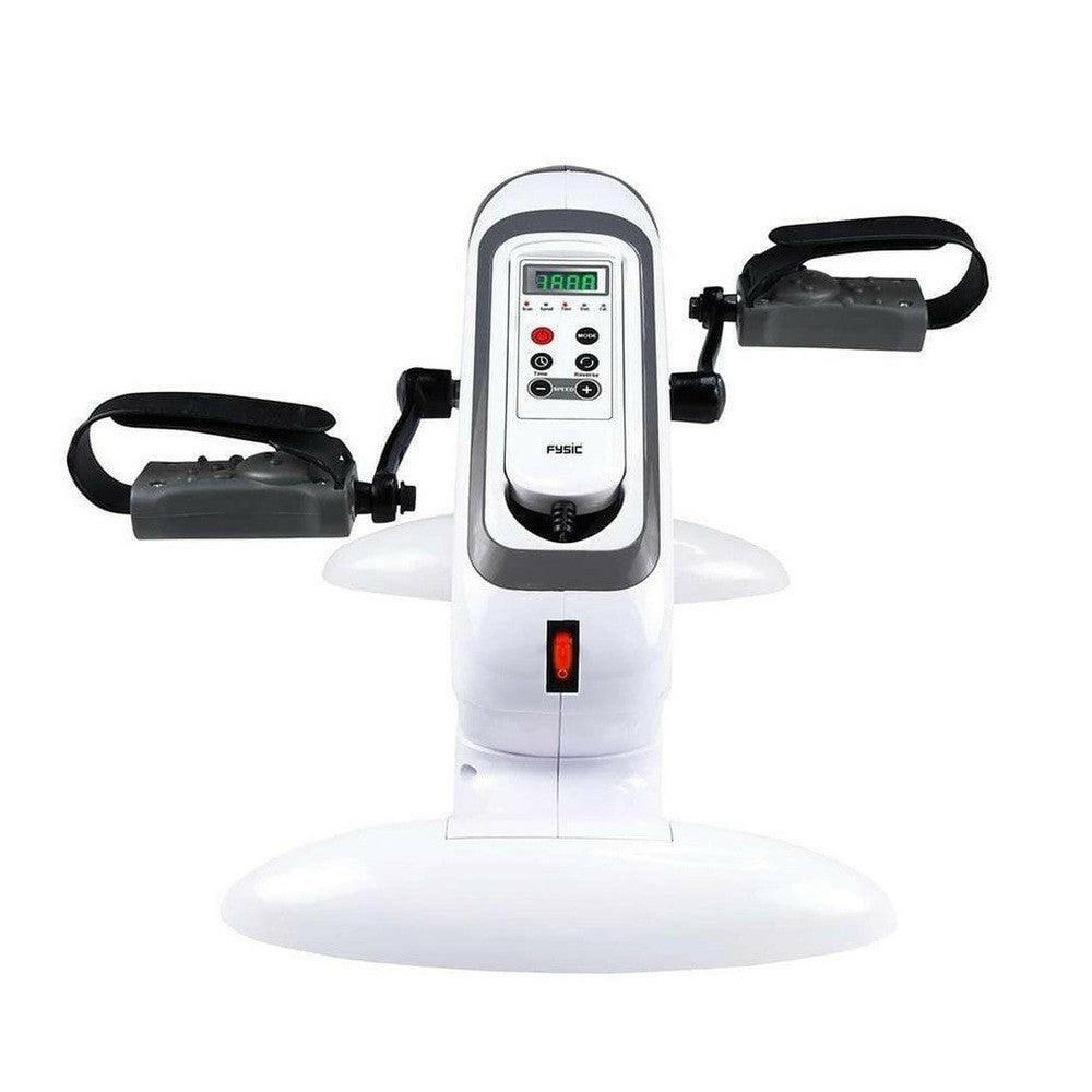 Fysic FW-18 witte elektrische fietstrainer met brede basis voor stabiliteit