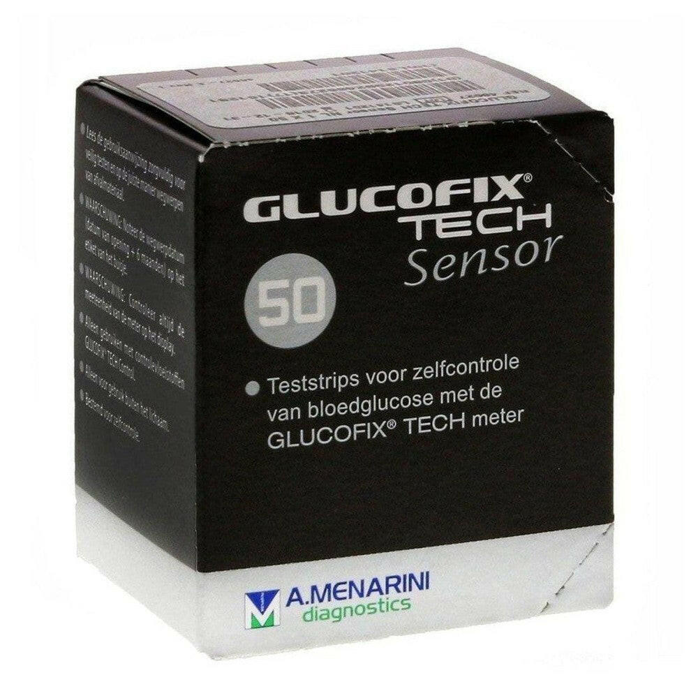 Glucofix Tech Sensor teststrips doosje 50 stuks voor bloedglucose meting