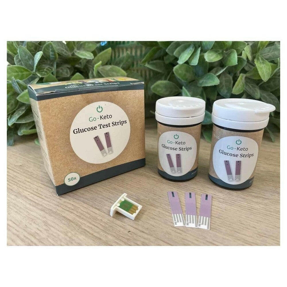 Go-Keto glucose teststrips inhoud doos potjes en losse strips