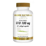 Golden Naturals Q10 100 mg supplement fles met 60 softgel capsules voor bloeddrukondersteuning