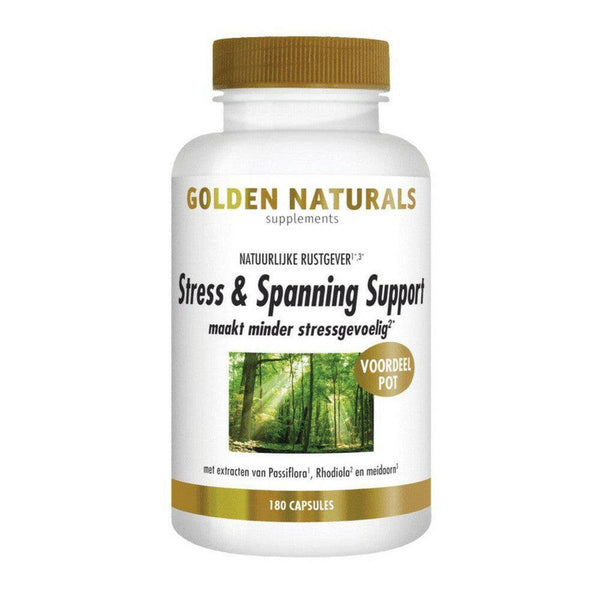 Golden Naturals Stress & Spanning Support - 180 capsules -GOL64790-Shopvoorgezondheid