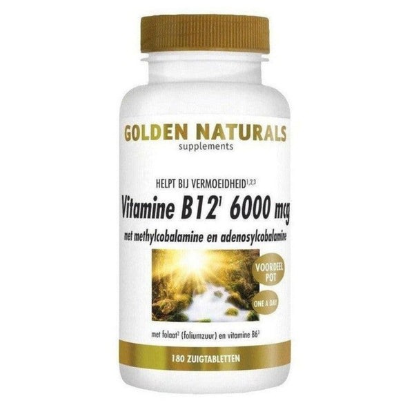 Golden Naturals Vitamine B12 6000 mcg (180) - GOL64796-Shopvoorgezondheid