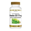 Golden Naturals Vitamine D3 75 mcg softgel capsules in witte fles met gouden dop, 120 stuks voor immuunsysteem en botten