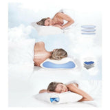 Lanaform Aqua Comfort waterkussen collage met anatomische details en lagen