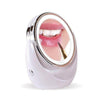 Ronde witte Lanaform LED Mirror X10 met zilveren rand en aanstaande LED-verlichting