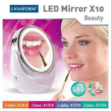 Lanaform LED Mirror X10 make-up spiegel met 1x en 10x vergroting en LED-ring