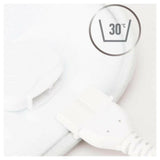Washable Lanaform warmtekussen stekker en waslabel 30 graden close-up