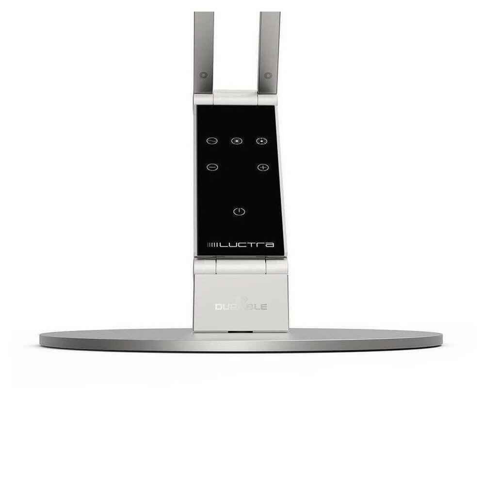 Close-up zwart bedieningspaneel Luctra Radial bureaulamp