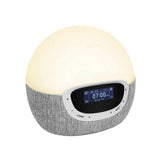 Hoekweergave van Lumie Bodyclock Shine 300 met warmwit licht en zichtbare merknaam
