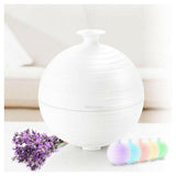 Medisana AD 620 aroma diffuser wit met paarse lavendel en kleurvarianten in rij