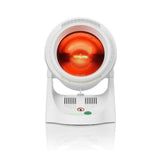 Medisana IR 850 infraroodlamp voorzijde met gloeiend keramisch glas en LED-indicatoren