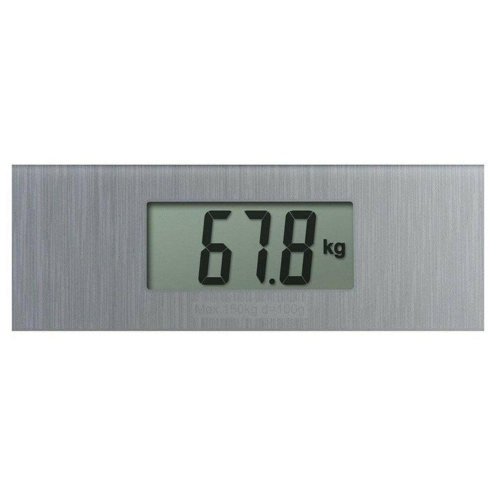 Close-up LCD-display Medisana weegschaal toont gewicht tot 150 kg