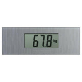 Close-up LCD-display Medisana weegschaal toont gewicht tot 150 kg