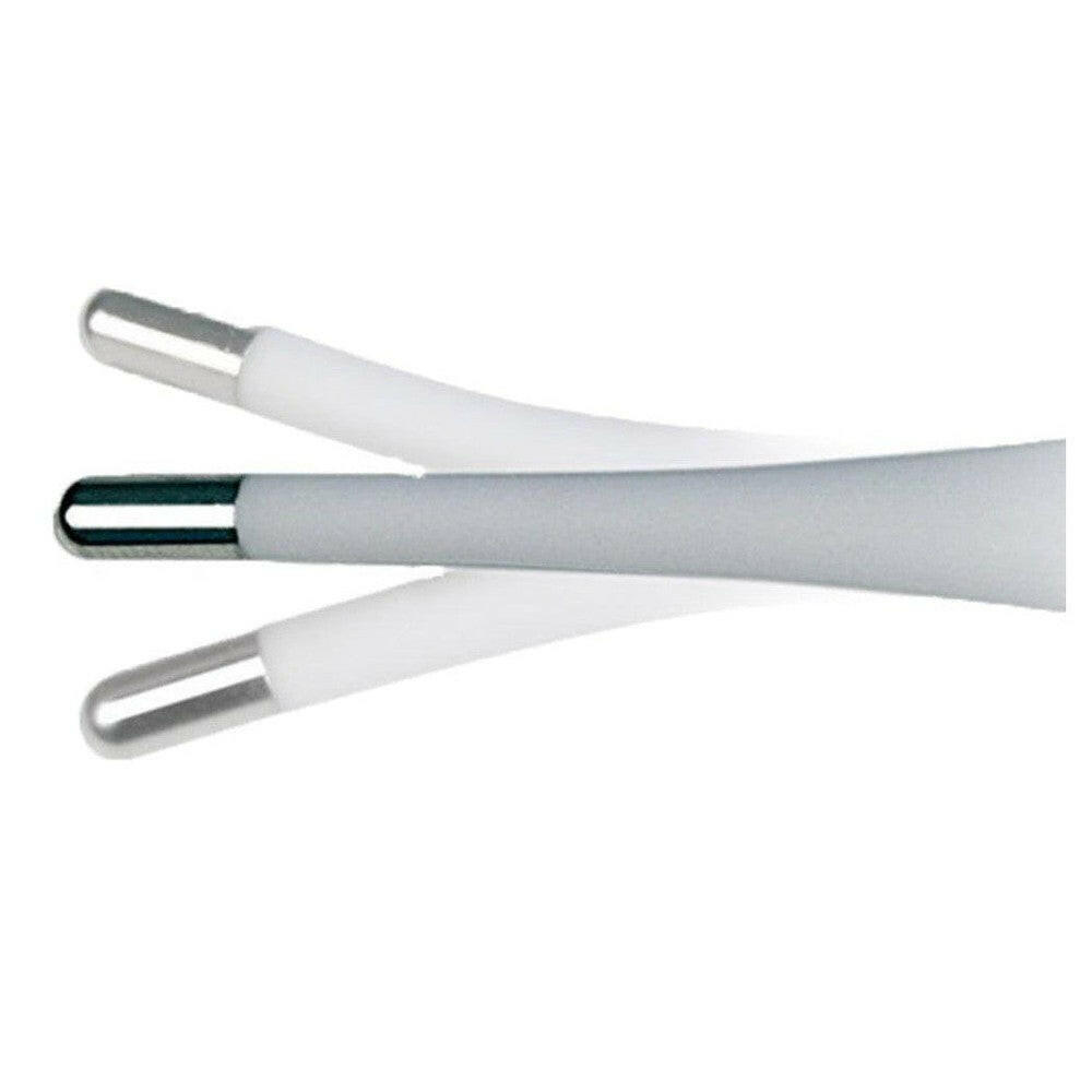 Close-up van flexibele zilveren meetpunt Medisana TM700 thermometer