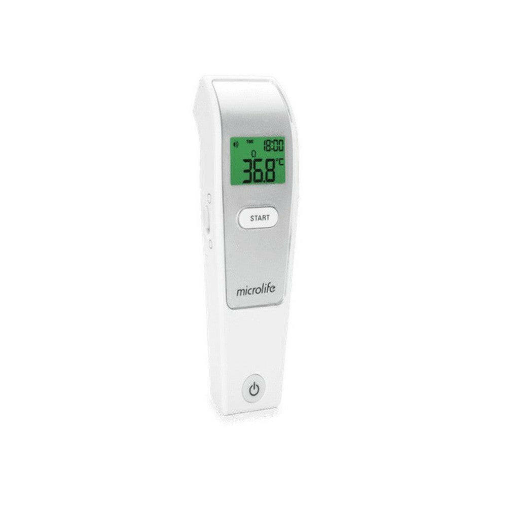 Microlife NC150 witte infrarood voorhoofdthermometer met LCD-scherm en START-knop