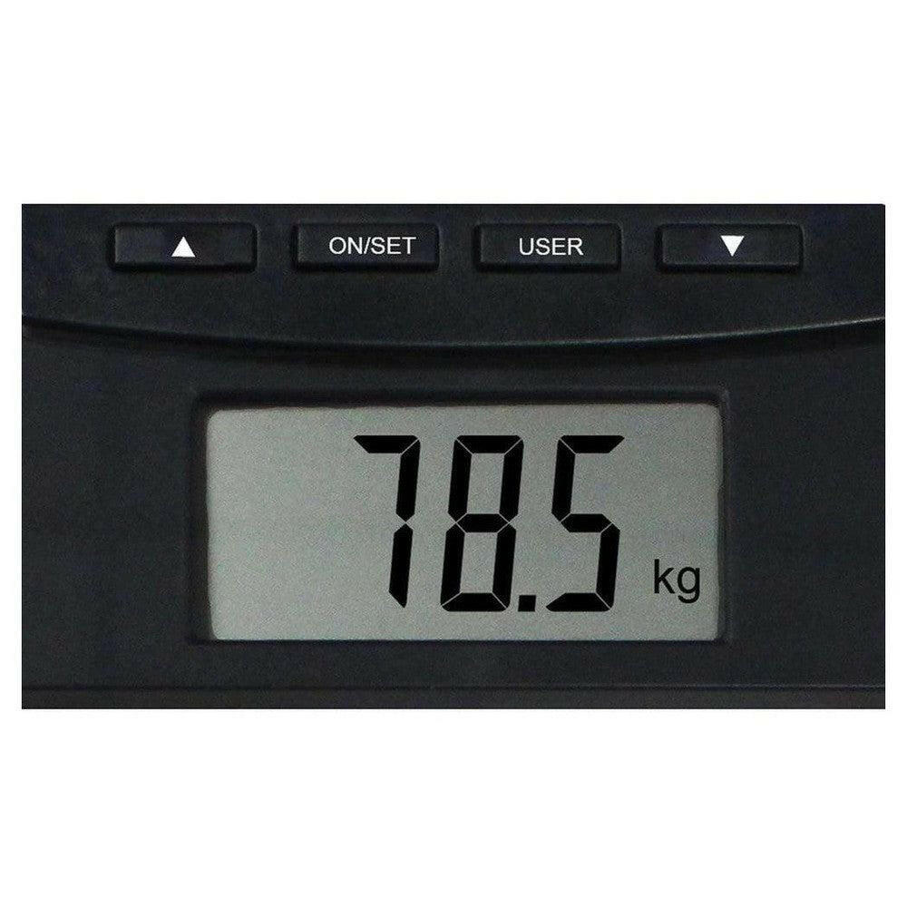Close-up display Microlife WS80N diagnoseweegschaal met knoppen voor BMI meting
