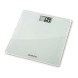 Witte Omron HN-286 digitale personenweegschaal met gehard glas en display