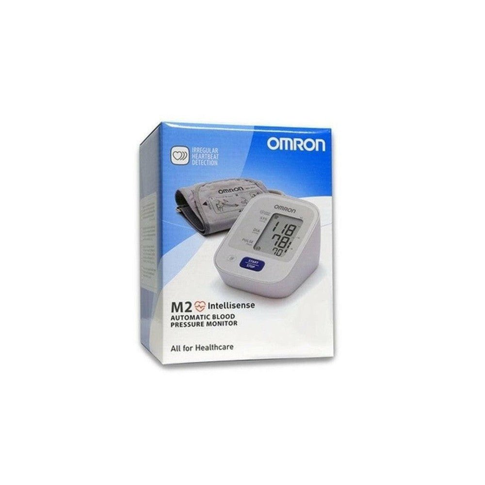 Verpakking Omron M2 automatische bloeddrukmeter met hartslagdetectie