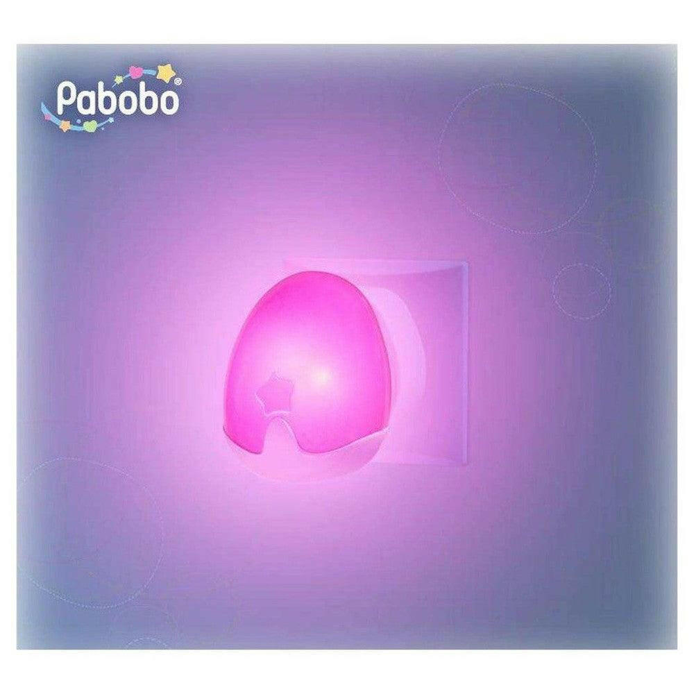Pabobo roze bolvormig nachtlampje met ster en bewegingssensor