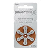PowerOne P312 bruine hoortoestelbatterijen 6-pack in zilveren verpakking