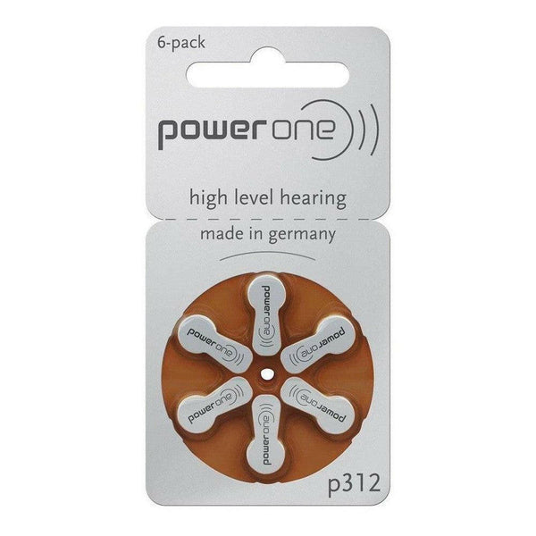 PowerOne P312 hoortoestelbatterij bruin (60 stuks) - POW17746-Shopvoorgezondheid