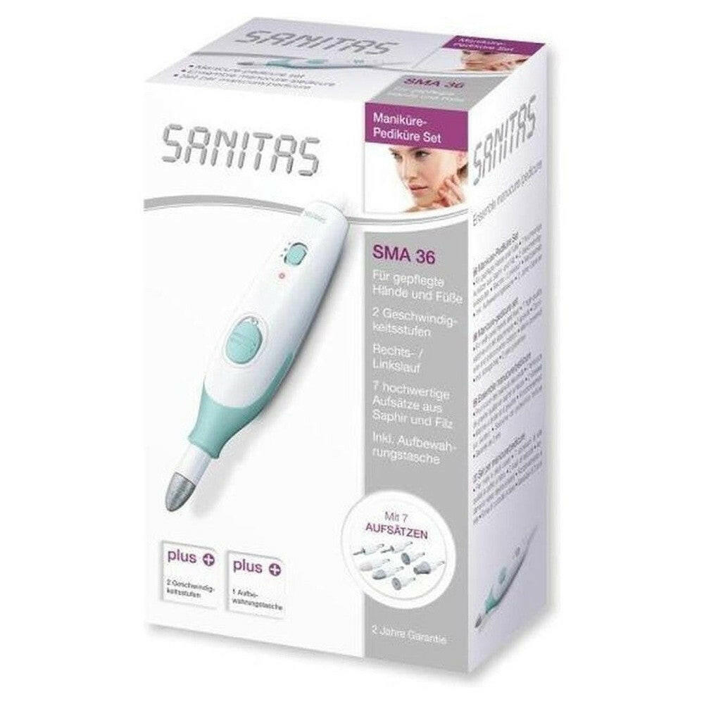 Verpakking Sanitas SMA 36 Manicure-Pedicure Set met 7 saphir opzetstukken