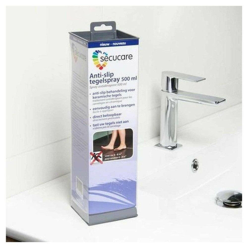 Verpakking SecuCare Anti-slip tegelspray 500 ml nieuw voor binnen en buiten