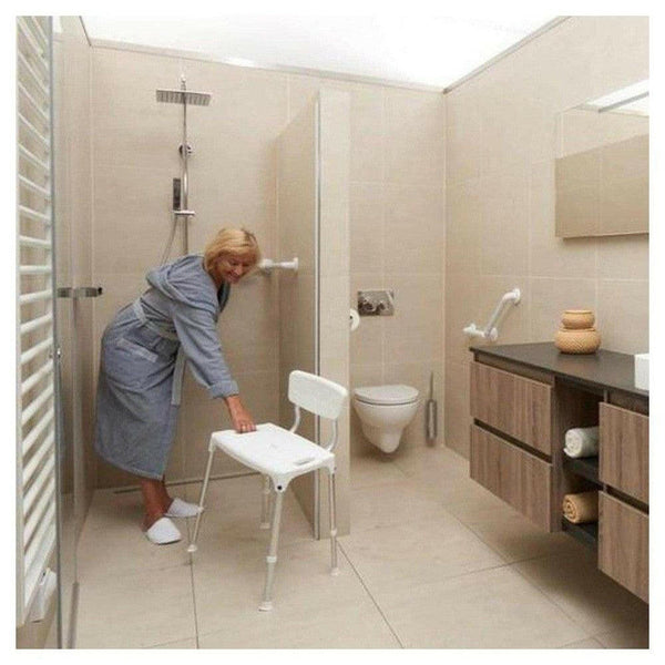 SecuCare douchestoel Quattro met rugleuning (verstelbaar) - SCC51123-Shopvoorgezondheid