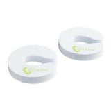 2 stuks SecuCare Junior deurstoppers wit schuim met groen logo voor kinderveiligheid
