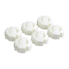 Set van zes witte ronde SecuCare stopcontactpluggen voor kinderveiligheid