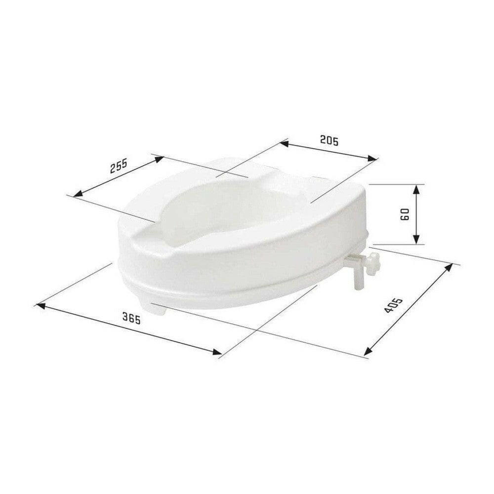 SecuCare toiletverhoger 6 cm hoog afmetingen kunststof