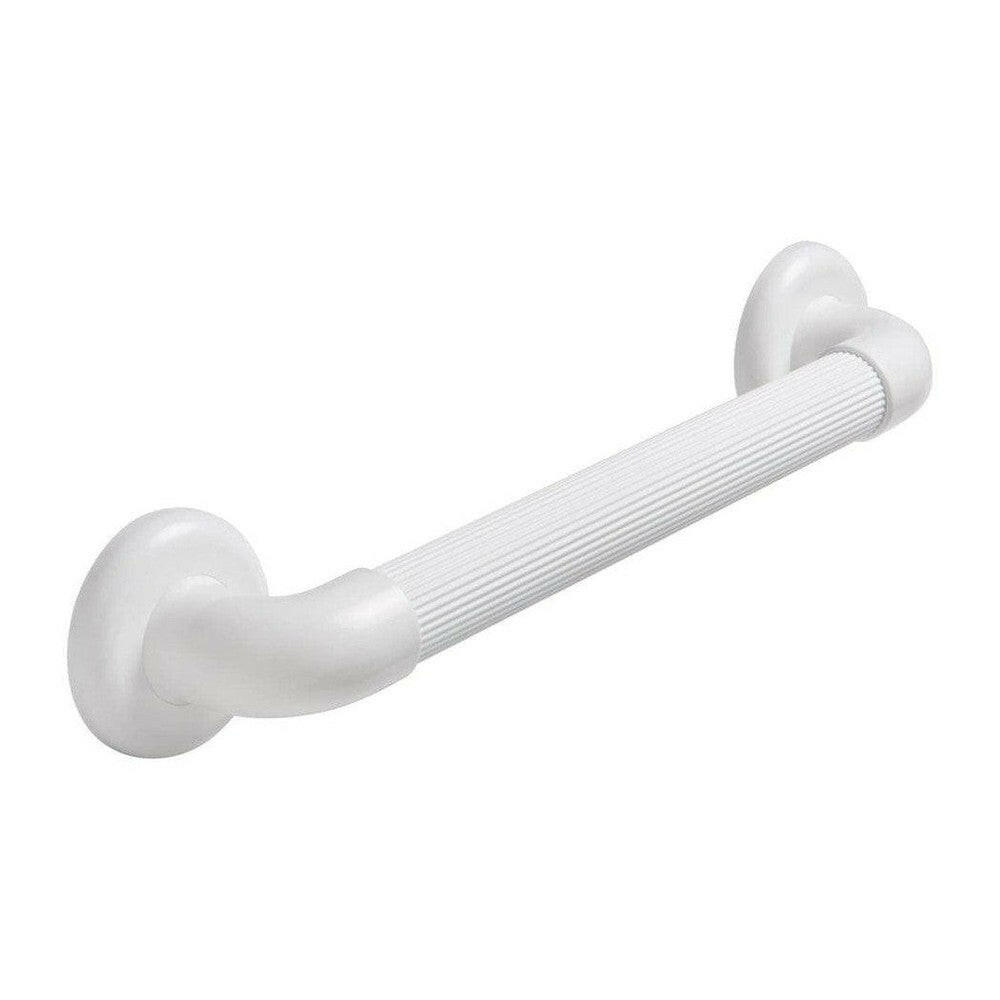 Rechte witte wandbeugel Basic met verticale ribbels voor betere grip